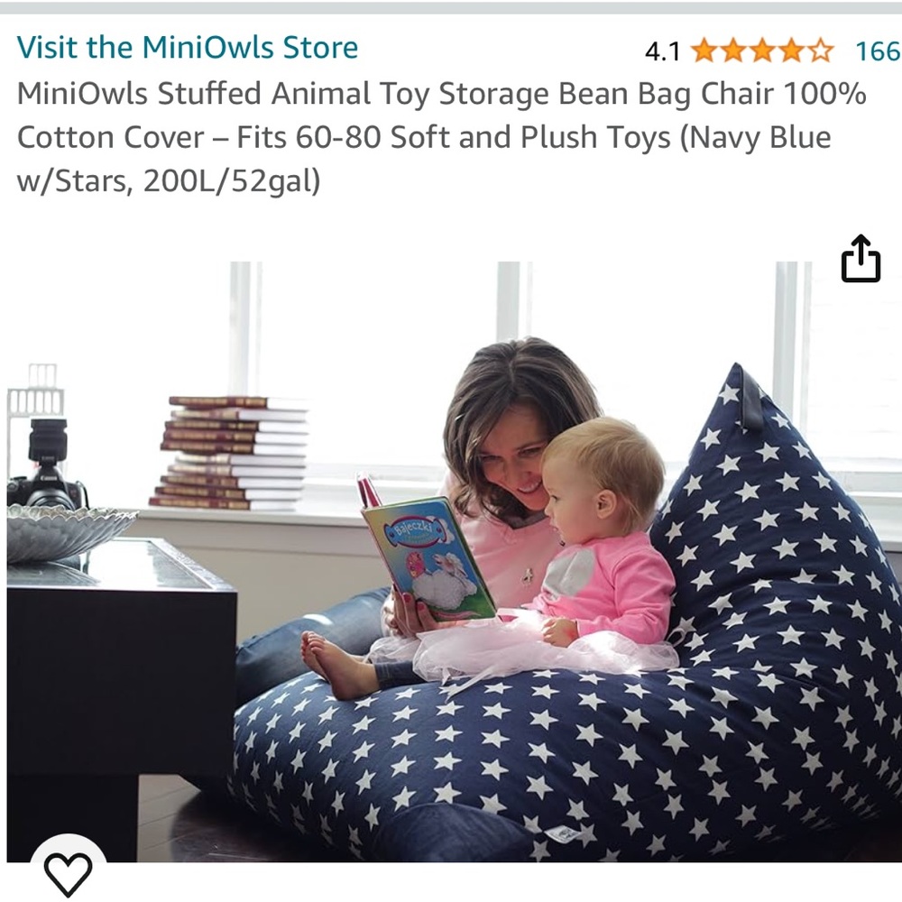 MiniOwls Huge Stuffed Animal Holder/Bean Bag